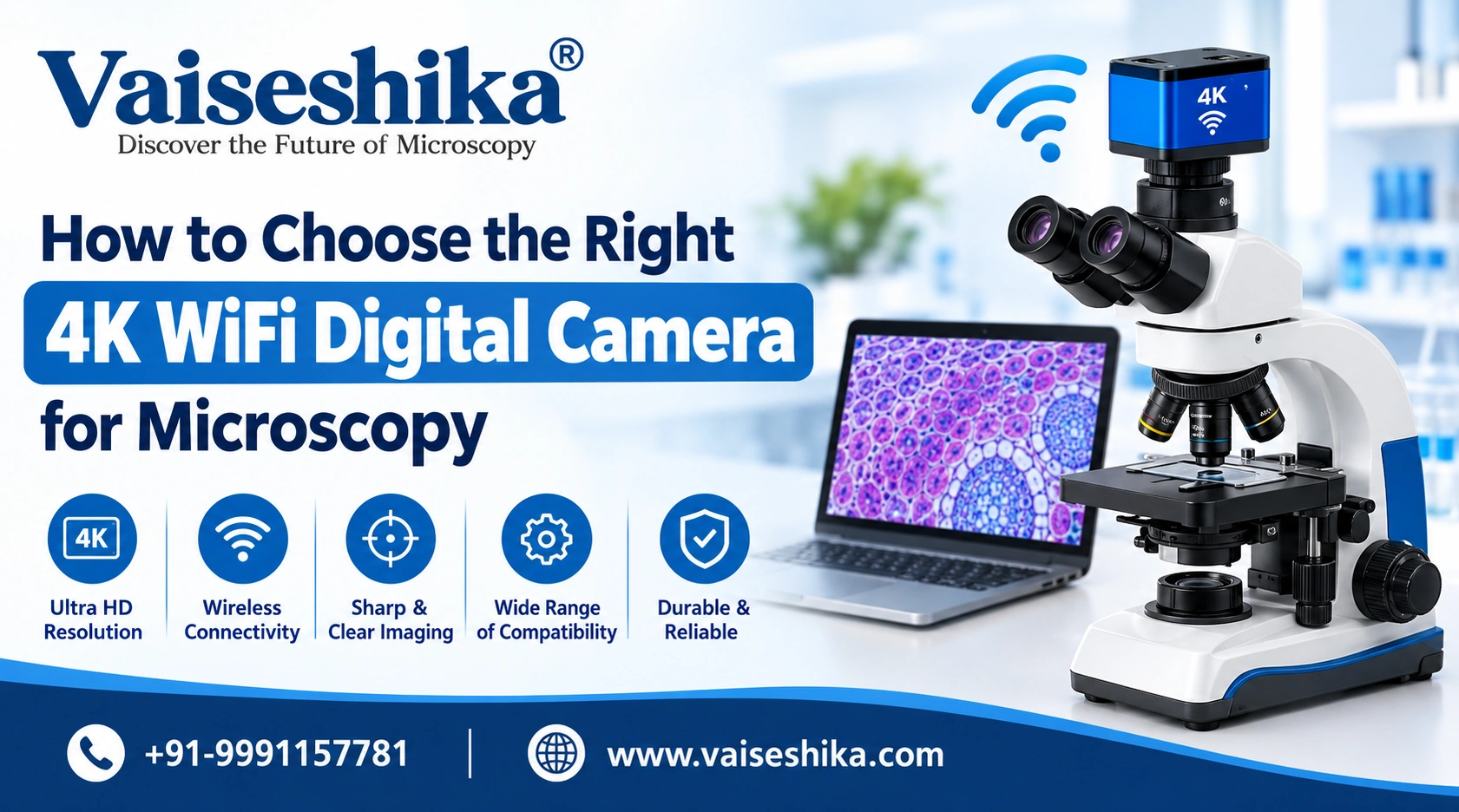 4K WiFi Digital Camera for Microscopy